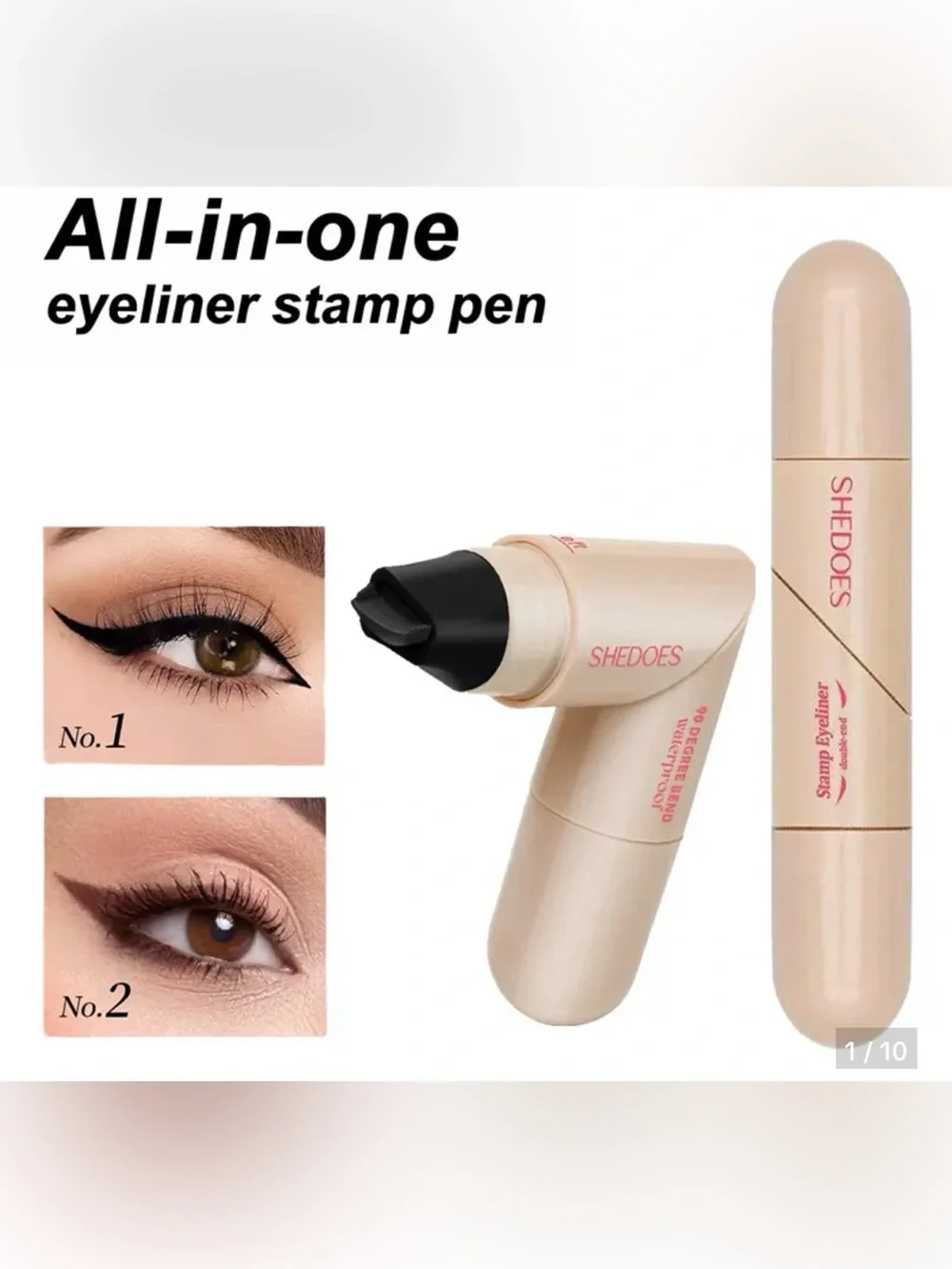 *VIRAL* SHEDOES Dual-End Winged Eyeliner Stamp Pen - Natural 02 Brown